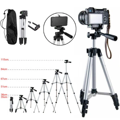 Professional Camera Tripod Stand Holder Mount For iPhone Samsung Cell Phone+ Bag - Image 1 of 4