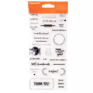 Fiskars Label It Handmade Clear Stamp Set (31 Individual Stamps) - Picture 1 of 3