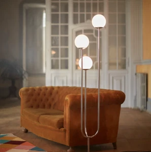 IKEA SIMRISHAMN Stehlampe 504.377.73 verchromtes Opalglas 62" kostenloser Versand - Bild 1 von 7