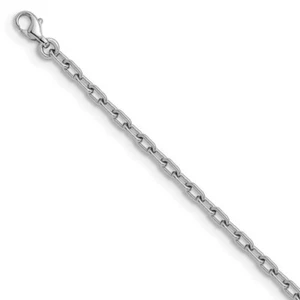 Brazalete de cadena de cable de eslabones de lujo sólido PT950 de platino de 3,3 mm de 7,25" u 8" - Imagen 1 de 2