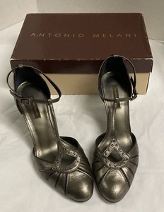 Antonio Melani women's leather Closed Toe Ankle Straps pumps/heels 8.5M - Picture 1 of 7
