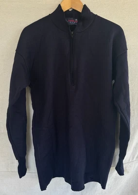 DEVOLD Wollmischung Langarm Mock Neck 1/4 Zip Pullover Navy Blau Größe XL EU 54 - Bild 1 von 4