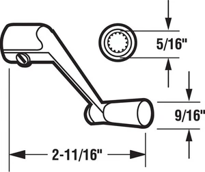 Prime-Line 17240 Aluminum Universal Casement Operator Crank Handle 2.8 L in. - Picture 1 of 1