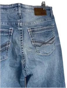 BKE Tyler Herren Straight Leg Jeans Blau Denim Größe 34x35 Stretch Dicke Nähte Y2K - Bild 1 von 10
