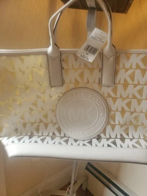 Bolso de Mano Michael Kors Fulton Deportivo Blanco Transparente con Monograma con Correa para el Hombro Nuevo con Etiquetas $468 Foto 1 de 4