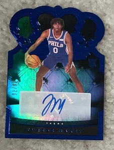 2020-21 Panini Crown Royale Tyrese Maxey Blue Dye-Cut Rc Auto /75! - Picture 1 of 2