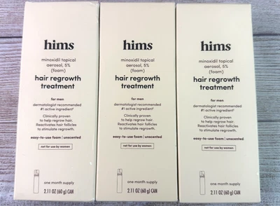 HIMS Hair Regrowth Treatment Minoxidil 5% Foam 2.11 oz EXP '26 and '27 LOT OF 3 - Image 1 of 4
