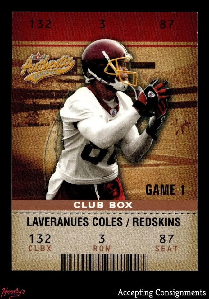 2003 Fleer Authentix Club Box #89 Laveranues Coles 081/100 REDSKINS - Image 1 of 2