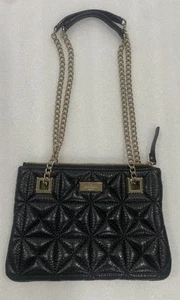 Kate Spade Black Dimond Quilted Crossbody/Shoulder Bag Gold Chain Leather Strap - Picture 1 of 15