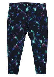 Leggings negros ID Ideology para mujer talla grande estampado cielo celeste 7/8 1X - Imagen 1 de 3