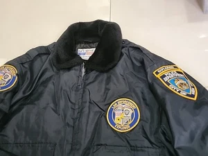 RARO! DE COLECCIÓN XL NYPD NYC POLICÍA DE LA CIUDAD DE NUEVA YORK AISLANTE BOMBARDERO CHAQUETA UNIFORME MTA EX - Imagen 1 de 14