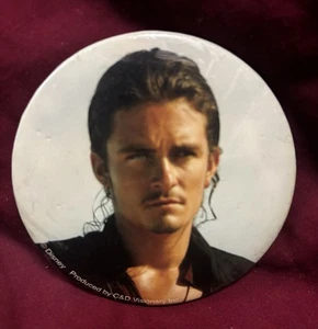 Orlando Bloom Will Turner Pirates Of The Caribbean Disney 3” Pin Back Button EC - Picture 1 of 2