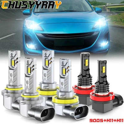 For Mazda 3 2010-2013 White LED Headlight Bulbs High&Low Beam Fog Light Bright - Image 1 of 4