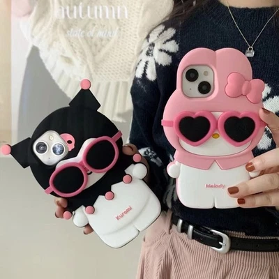 Linda Funda Silicona Dibujos Animados Kawaii Niñas Para iPhone 15 14 13 12 Pro Max 11 Foto 1 de 4