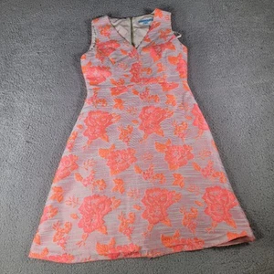Antonio Melani Damen Kleid Blumen ärmellos rosa pfirsich orange mit Stickerei - Bild 1 von 9