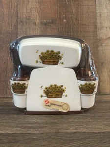 Vintage Sterilite Wildflower 4-teiliges Tischset, S & P Set, Butterdose, Serviette - Bild 1 von 6