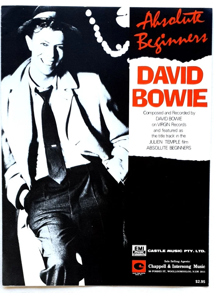 David Bowie - Absolute Beiginners 1986 Original Australian Sheet Music - Image 1 of 1