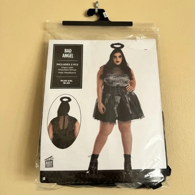 Disfraz de Halloween Bad Angel Negro Oscuro Talla Grande XXL ¡NUEVO! Foto 1 de 3