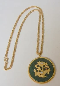 Colgante Grande Relleno de Oro Ópalo de Jade Chino Ópalo de Jade Colección - Imagen 1 de 9