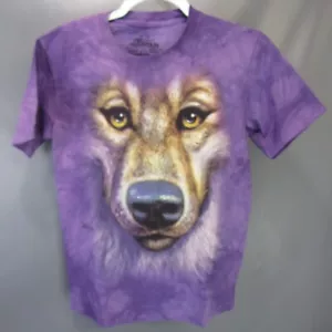 T-shirt The Mountain Bear Face ragazzo taglia L viola tie-dye grande bambini ragazzi ragazze - Foto 1 di 8