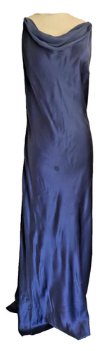 UNDERCOVER Abito Victoria’s Secret in seta blu lingerie lunga camicia trasparente morbida L cappuccio