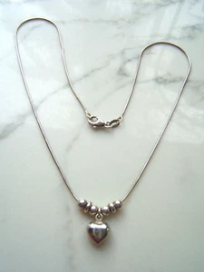 SILPADA Necklace Heart Sterling Silver N1484 Puffy Heart SILPADA - Picture 1 of 4