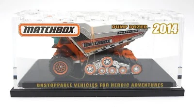 Matchbox Superfast Dump Dozer Truck orange-argent. 2014 Toy Fair. crystal case - Photo 1/3