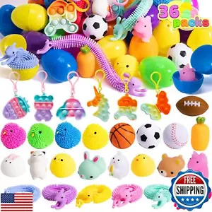 JOYIN 36 PCS Prefilled Easter Eggs with Stress Relief Toys, Easter Toys for E - Picture 1 of 5