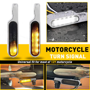 For AUXITO Chopper Motorcycle LED Turn Signals Amber Blinker Running Light EXD