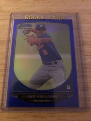 2013 Bowman Chrome Luis Guillorme Blue Refractor 90/99 Ny Mets Rookie RC - Image 1 of 3