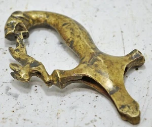 Antigua empuñadura de espada cabeza de león de latón original antigua grabada a mano - Imagen 1 de 8