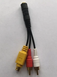 3.5mm Female AUX Jack To Double RCA Audio & S-Video SVHS Adapter Cable 12cm - Picture 1 of 3