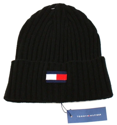 Tommy Hilfiger Negro Tejido Puño Gorro Calavera Gorra Adulto Talla Única Nuevo con Etiquetas Foto 1 de 2
