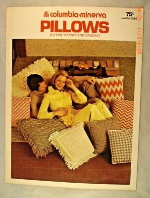 Pillows - Columbia-Minerva Leaflet 2589 - 8 Knit & Crochet Patterns - Image 1 of 2