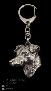 Jack Russell Terrier, silver covered keyring, high qauality keychain Art Dog - Picture 1 of 3
