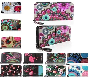 Cartera de mujer GOGO patrón de flores, billetera vintage billetera billetera - Imagen 1 de 2
