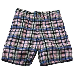 Janie and Jack Pink Blue Plaid Boys Shorts Size 5 - Picture 1 of 4