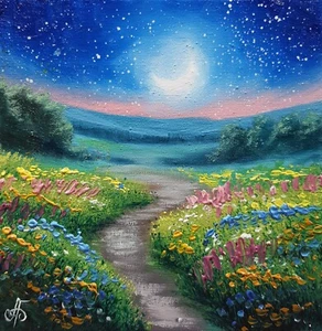 Ukrainischer Künstler Sommerlandschaft Original Ölgemälde Wohndeko Wandbild Geschenk - Bild 1 von 23