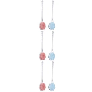  3 Pieces Silicone Bath Brush Man Miss Body Exfoliator Long Handled - Bild 1 von 12