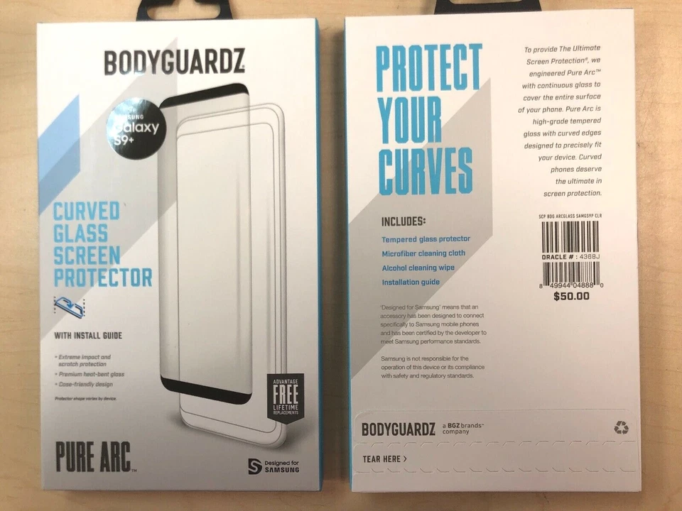 CuerpoGuardz Pure Arc Samsung Galaxy S8+, S8 Plus, S9 Plus Vidrio Templado Curvo Foto 1 de 1