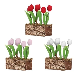 Artificial Tulips Flower Ornament 1:12 Doll House Garden Decor Simulated Model - Picture 1 of 21