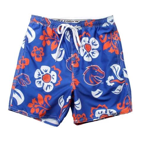 Men's Boise State Broncos Swim Trunks Floral Swim Shorts Cover