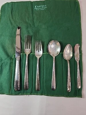 Cubiertos Gorham Camellia de plata de ley 6ps 1940 hoja de acero inoxidable almuerzo  Foto 1 de 4