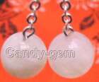 SALE Big 12mm White Round Natural High quality MoonStone dangle earring-ear324