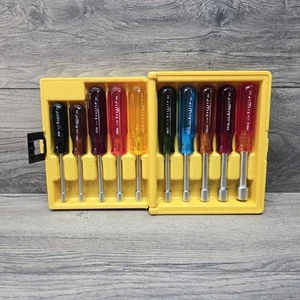 XCELITE 10-PIECE STANDARD HOLLOW-SHAFT NUT DRIVER NUTDRIVER SET HS-6-18 *READ* - Picture 1 of 8