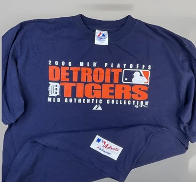 Vintage Detroit Tigers MLB Shirt Y2K Majestic 2006 Playoffs Graphic Tee Men Sz L - Image 1 of 4