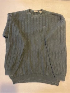 IZOD Sweater Mens Extra Large Green Textured Knit Crewneck Pullover - Picture 1 of 5