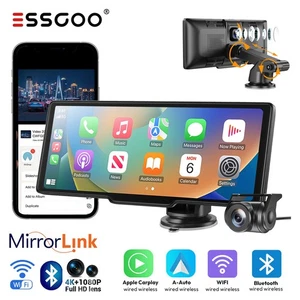 Autoradio Portatile 10.26" Wireless Apple CarPlay Android Auto Dashcam DVR WIFI - Foto 1 di 14