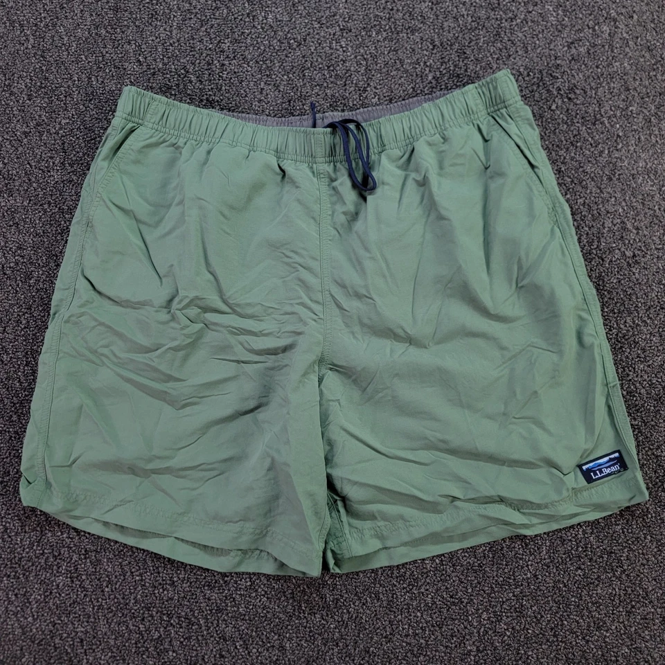 LL Bean Swim Trunks Men XL Green Brief Lined Shorts Swimming Outdoor Nature 8" - Image 1 of 4