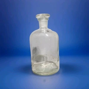 Botella de boticario de vidrio vintage tarro de almacenamiento transparente 8" - Hecho en EE. UU. T.C.W. C.C. - Imagen 1 de 10